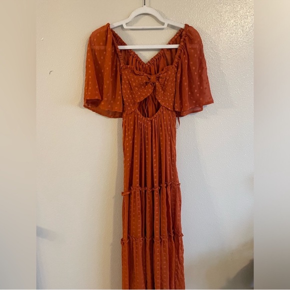 Anthropologie Vibrant Orange Maxi Dress - Picture 7 of 16